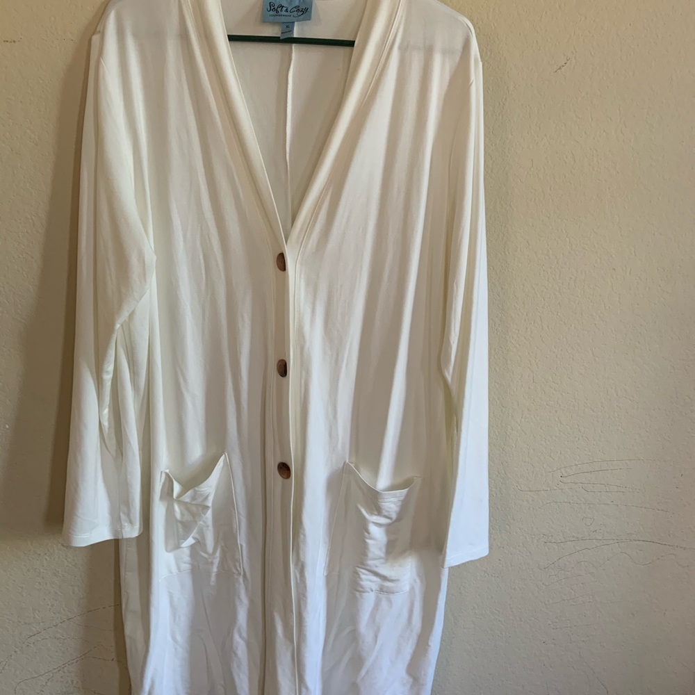White Open cardigan